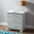 3150060 Vito White Nightstand with Charging Station and Drawers - South Shore