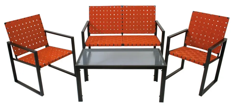 Metroweave Terracotta 4 Piece Patio Set-3