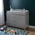 9020333 Cotton Candy Gray Changing Table with Removable Changing Station - South Shore