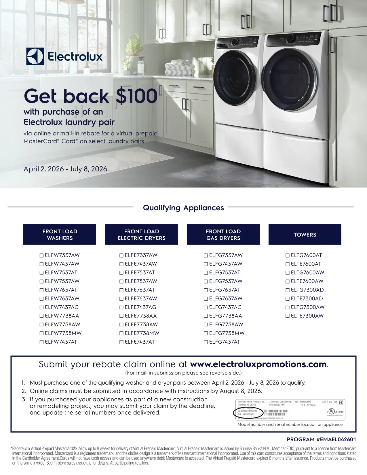 ELFW7637AW Electrolux Front Load Washer - White, ELF7637AW-8