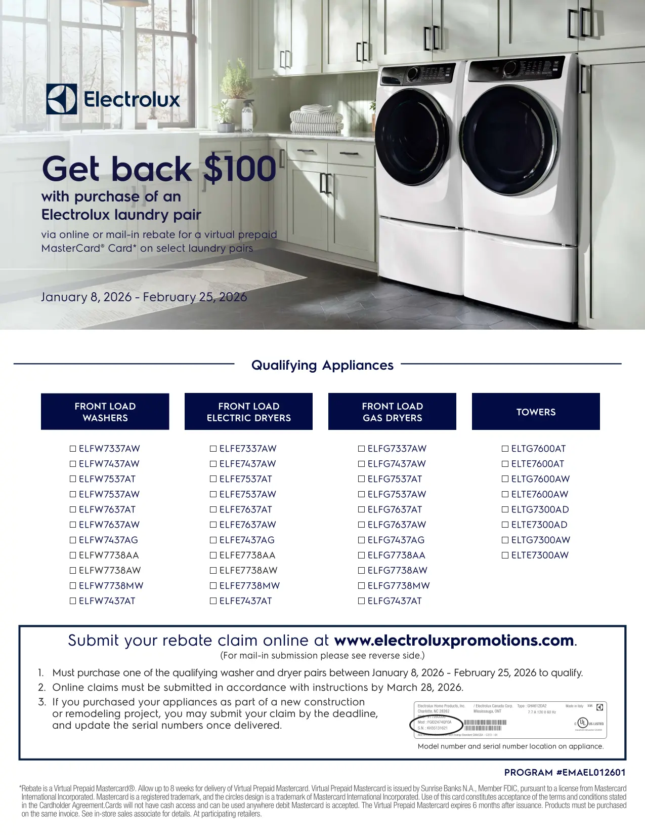 ELFW7337AW Electrolux Front Load Washer - White ELF7337A-11