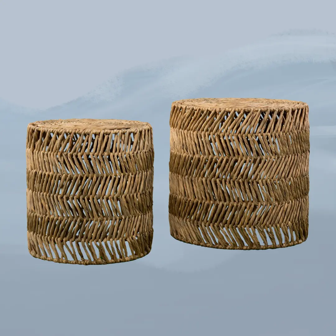 Davari Water Hyacinth Round Accent Tables