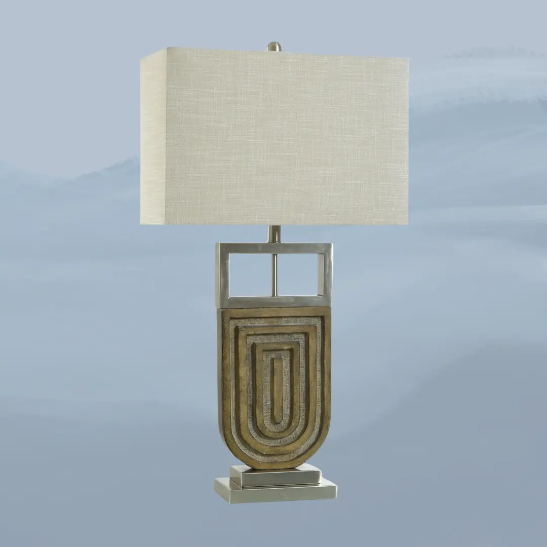 33 Inch Silver Oak Table Lamp