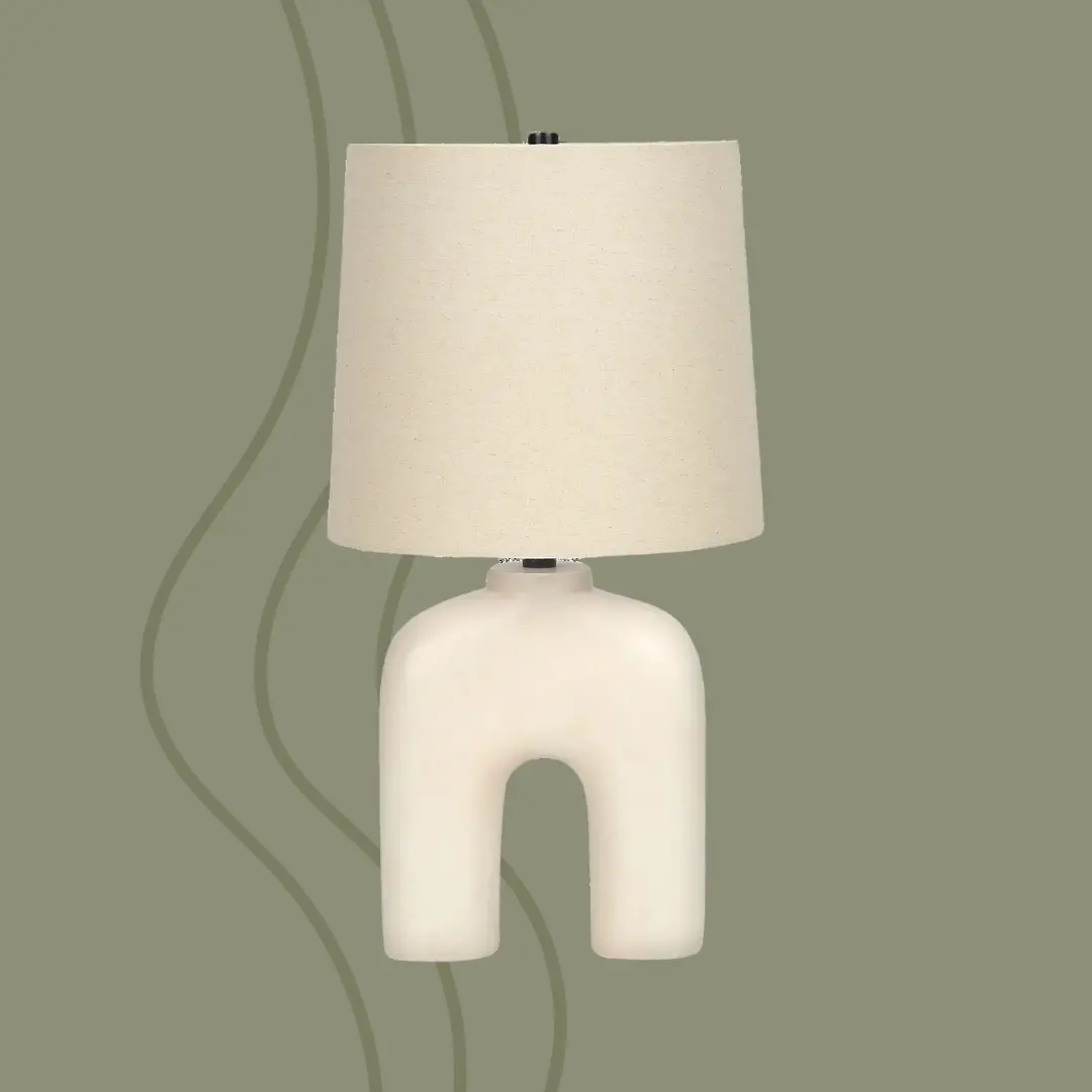 25 Inch Cream Resin Table Lamp