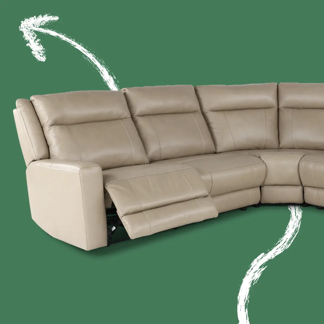 Madras Taupe 6-Piece Power Reclining Sectional
