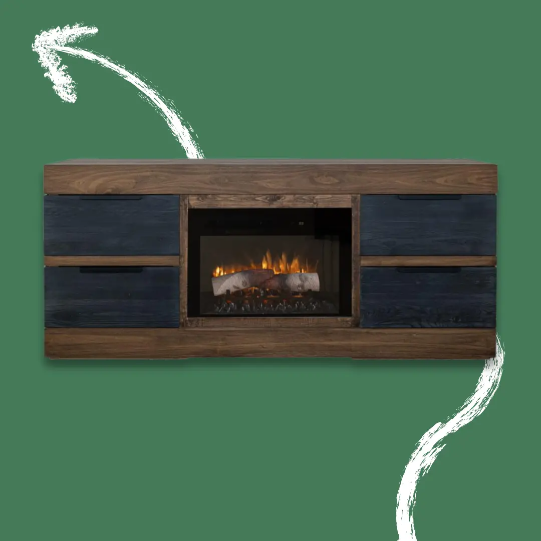 Tuxedo Brown and Black 70-Inch Fireplace TV Stand
