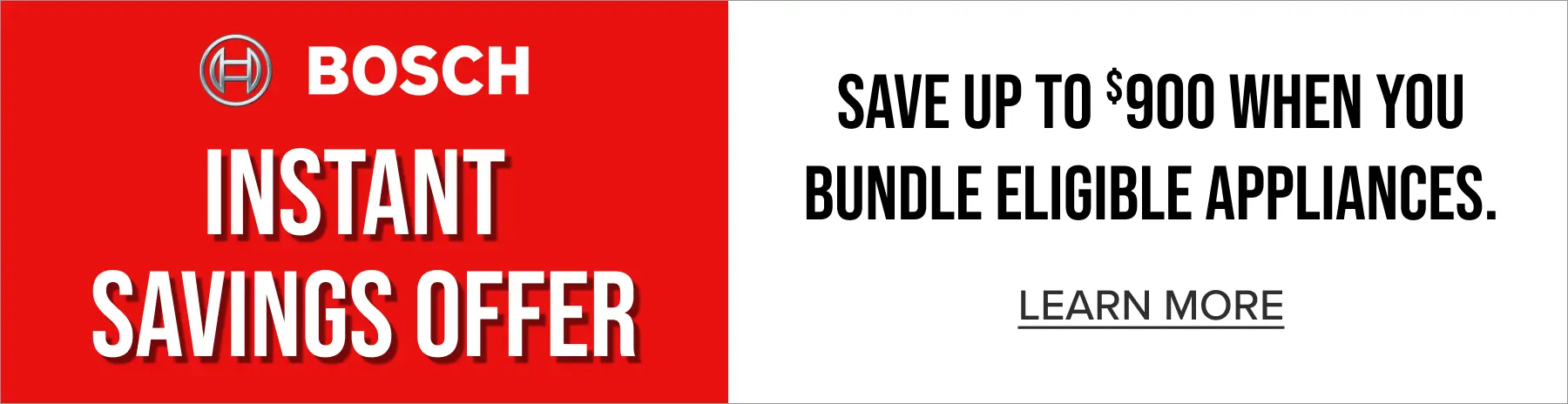 Save up to $900 when you bundle eligible appliances.