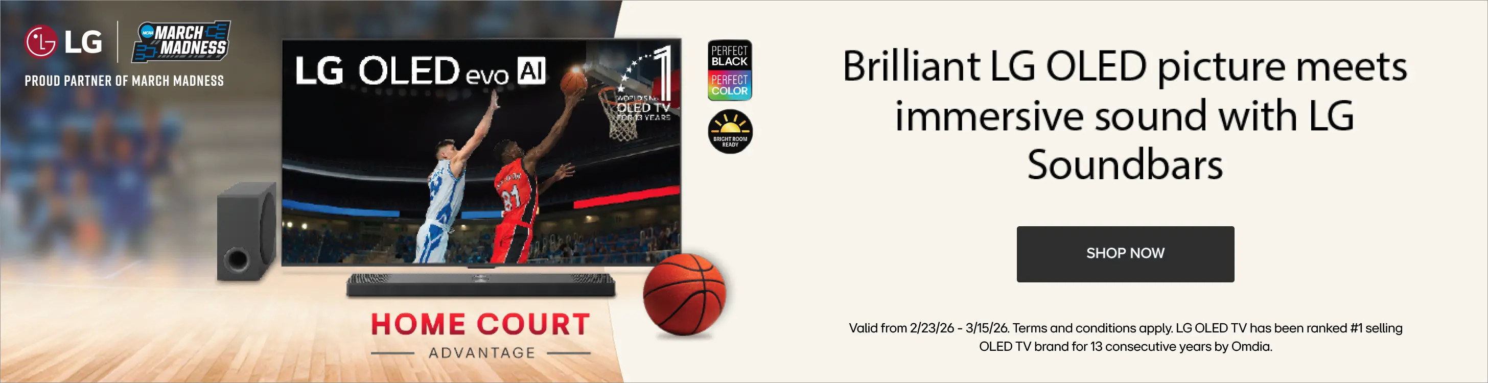 Brilliant LG OLED picture meets immersive sound.