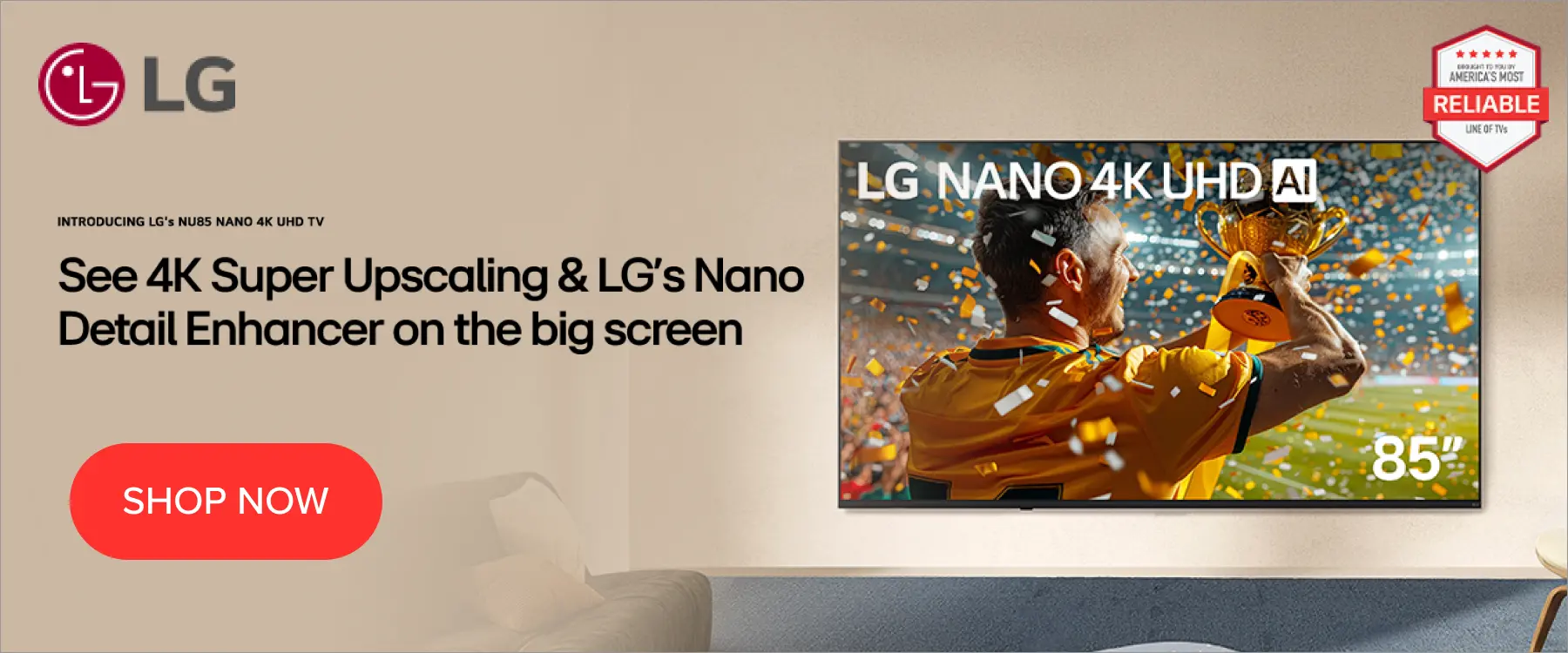 See 4K Super upscaling & LG's Nano Detail Enhancer on the big screen