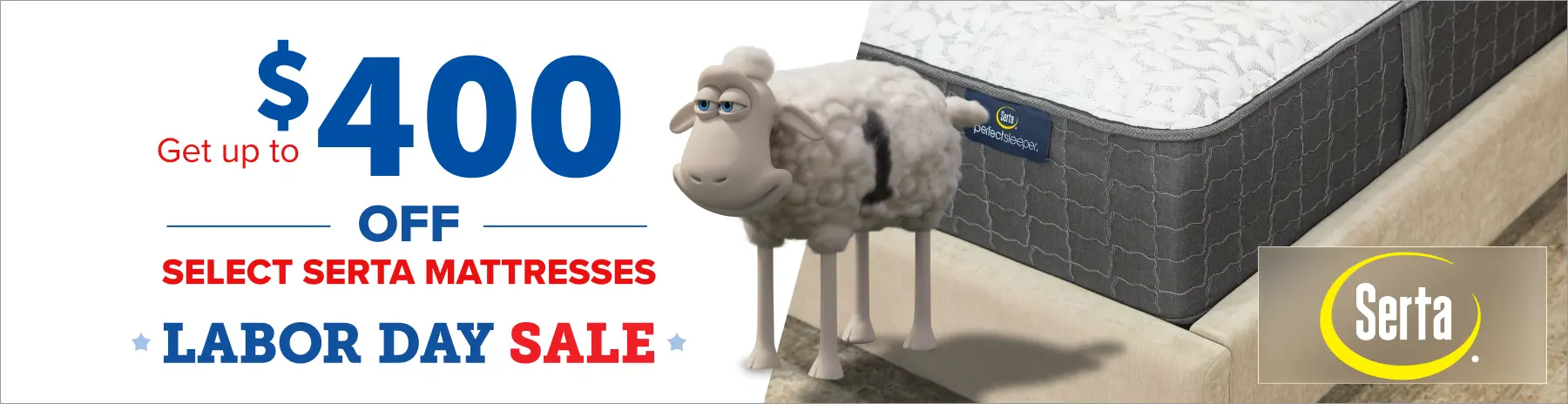 Get up to $400 off select Serta mattresses