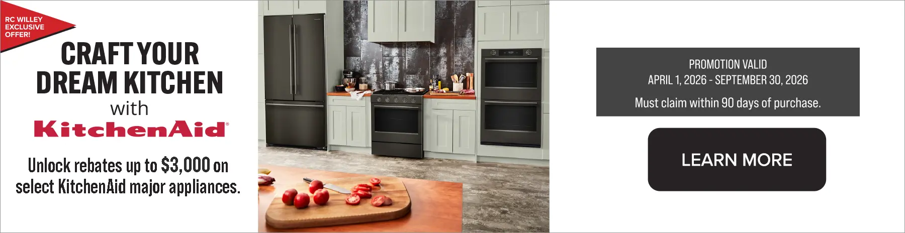 Unlock rebates up to $3000 on select kitchenAid major appliances.