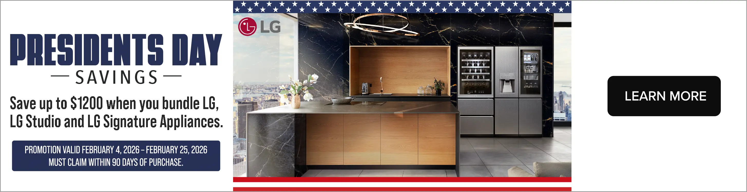 Save up to $1200 when. you bundle LG, LG Studio and LG Signature Appliances.