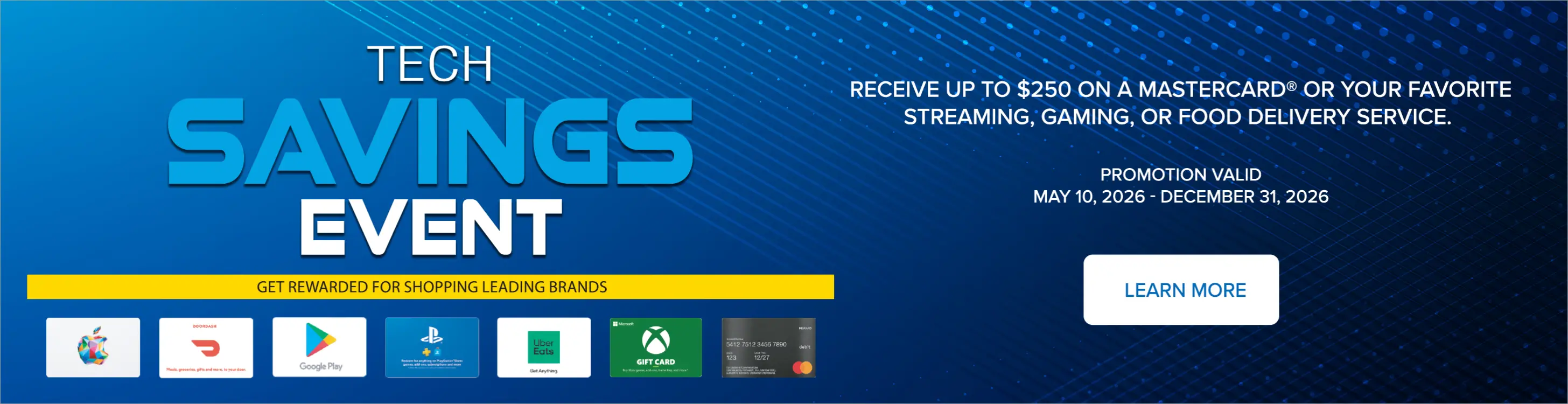 Receive up to $250 on a Mastercard