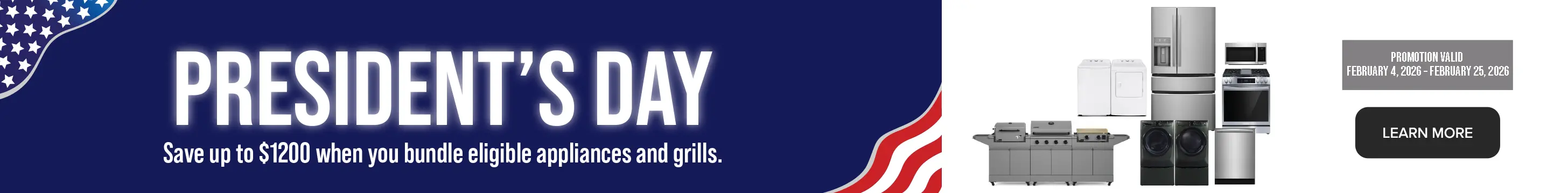 Save up to $1200 when you bundle eligible appliances and grills.