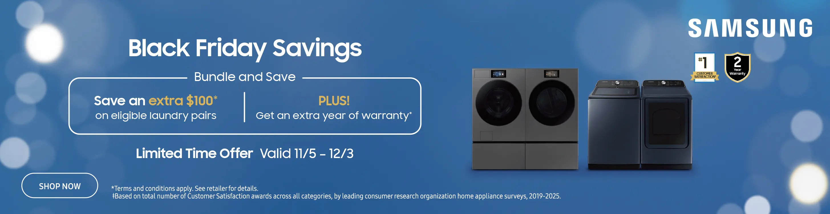 Save an extra $100 on eligible laundry pairs