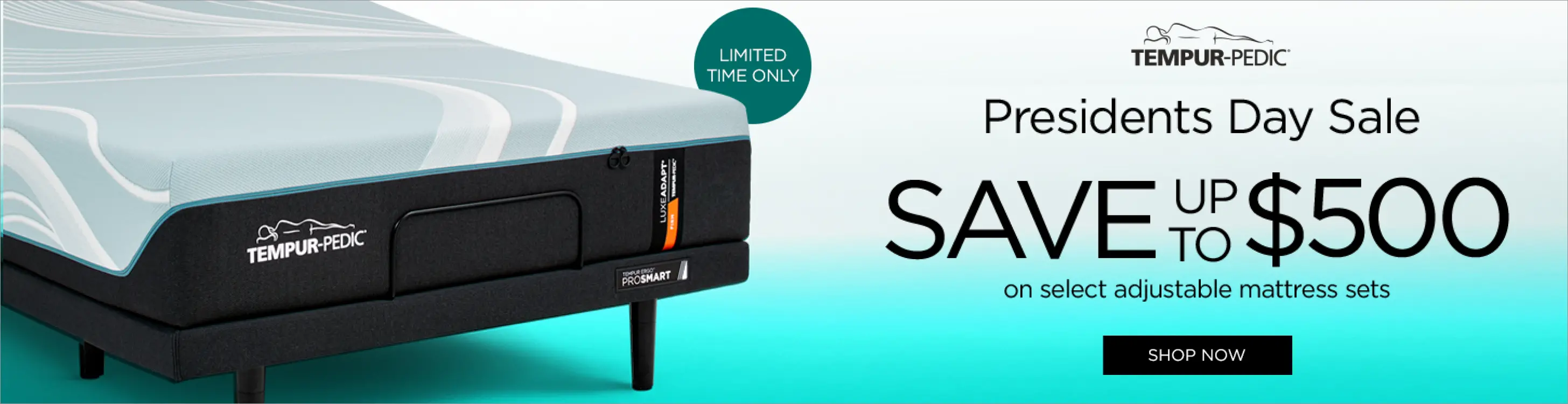 Save up to $500 on select Tempur-Pedic Mattresses