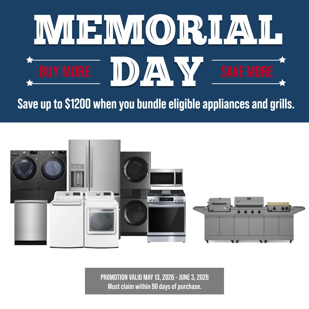 Save big when you bundle indoor appliances with outdoor grills