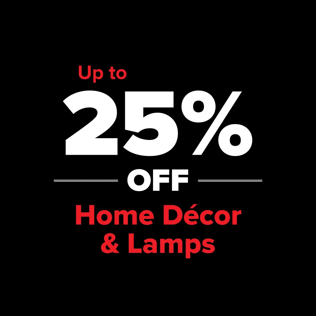 Up to 25% Off Home Decor & Lamps