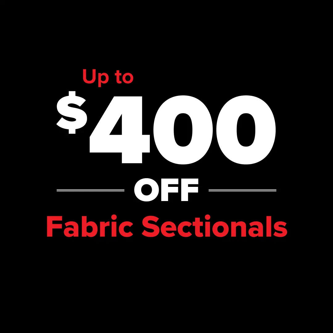 Up to $400 Off Fabric Sectionals