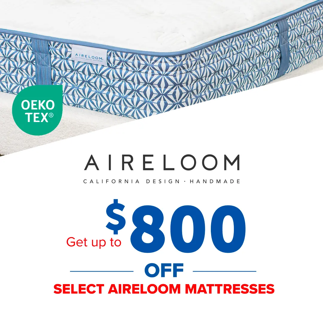 Get up to $800 off Select Aireloom Mattresses
