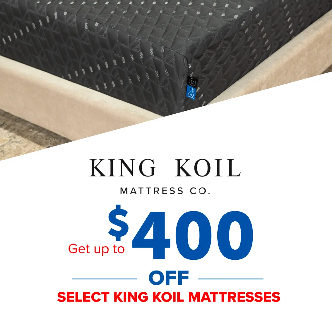 Get up to $400 off Select King Koil Mattresses