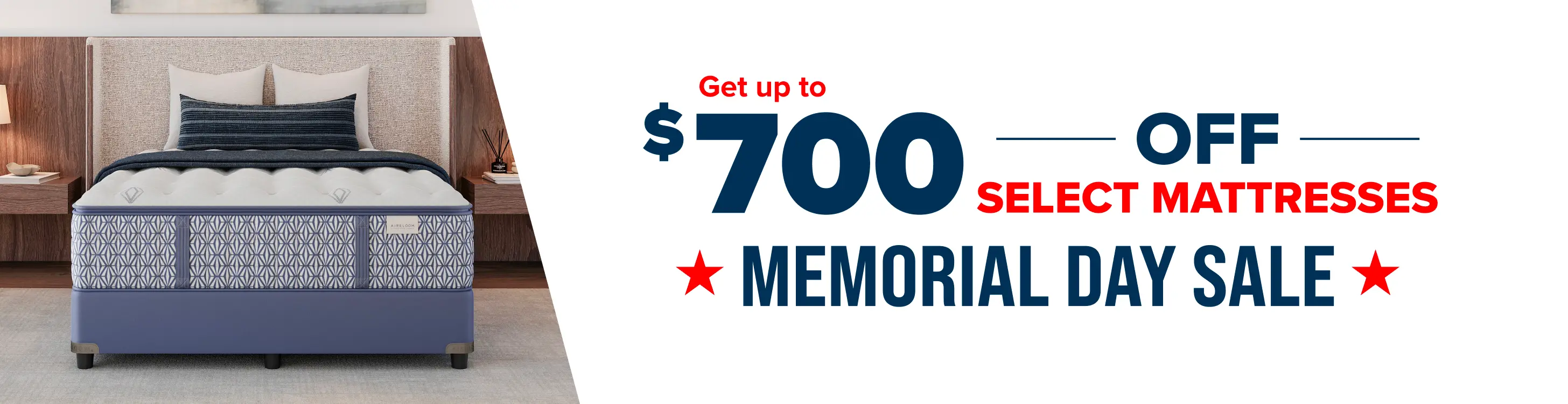 Get up to $700 off Select Mattresses