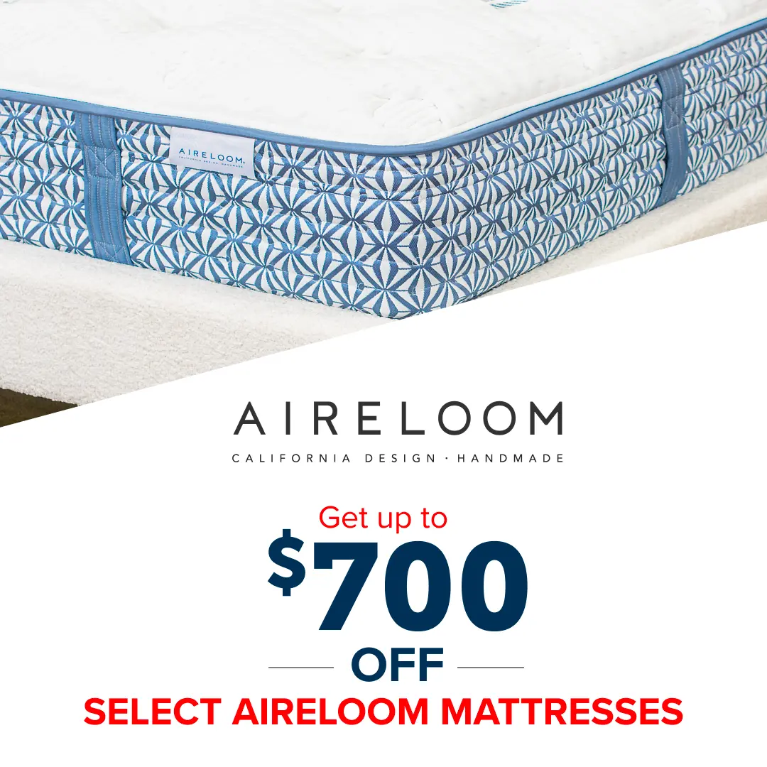 Get up to $700 off Select Aireloom Mattresses