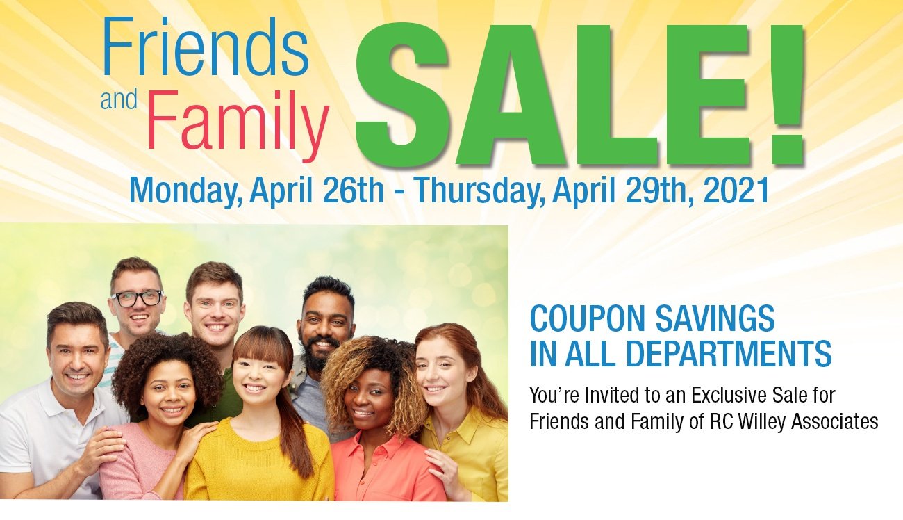 friends and family sale at RC Willey