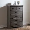 9041035 Versa Casual Contemporary Gray Maple 5-Drawer Chest - South Shore