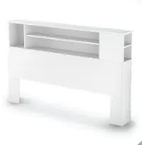 9007A1 Fusion White Full/Queen Bookcase Headboard (54/60 Inch) - South Shore