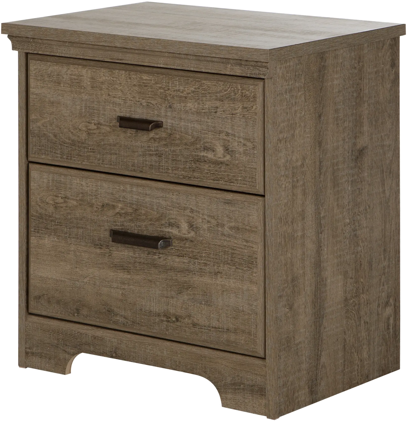 9066060 Versa Weathered Oak 2-Drawer Nightstand - South Shore-1
