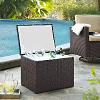 CO7302-BR Palm Harbor Wicker Patio Cooler