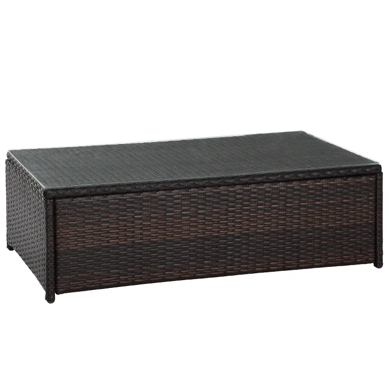 Palm Harbor Wicker and Glass Patio Coffee Table
