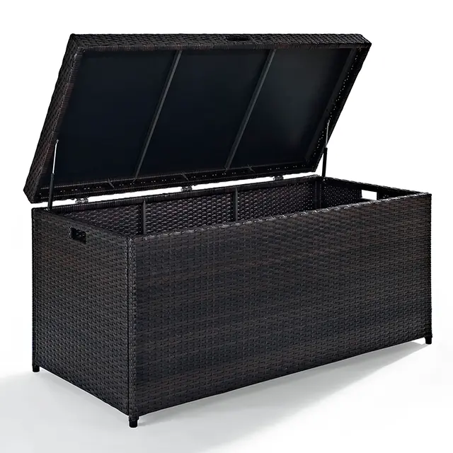CO7300-BR Palm Harbor Wicker Patio Storage Bin-5