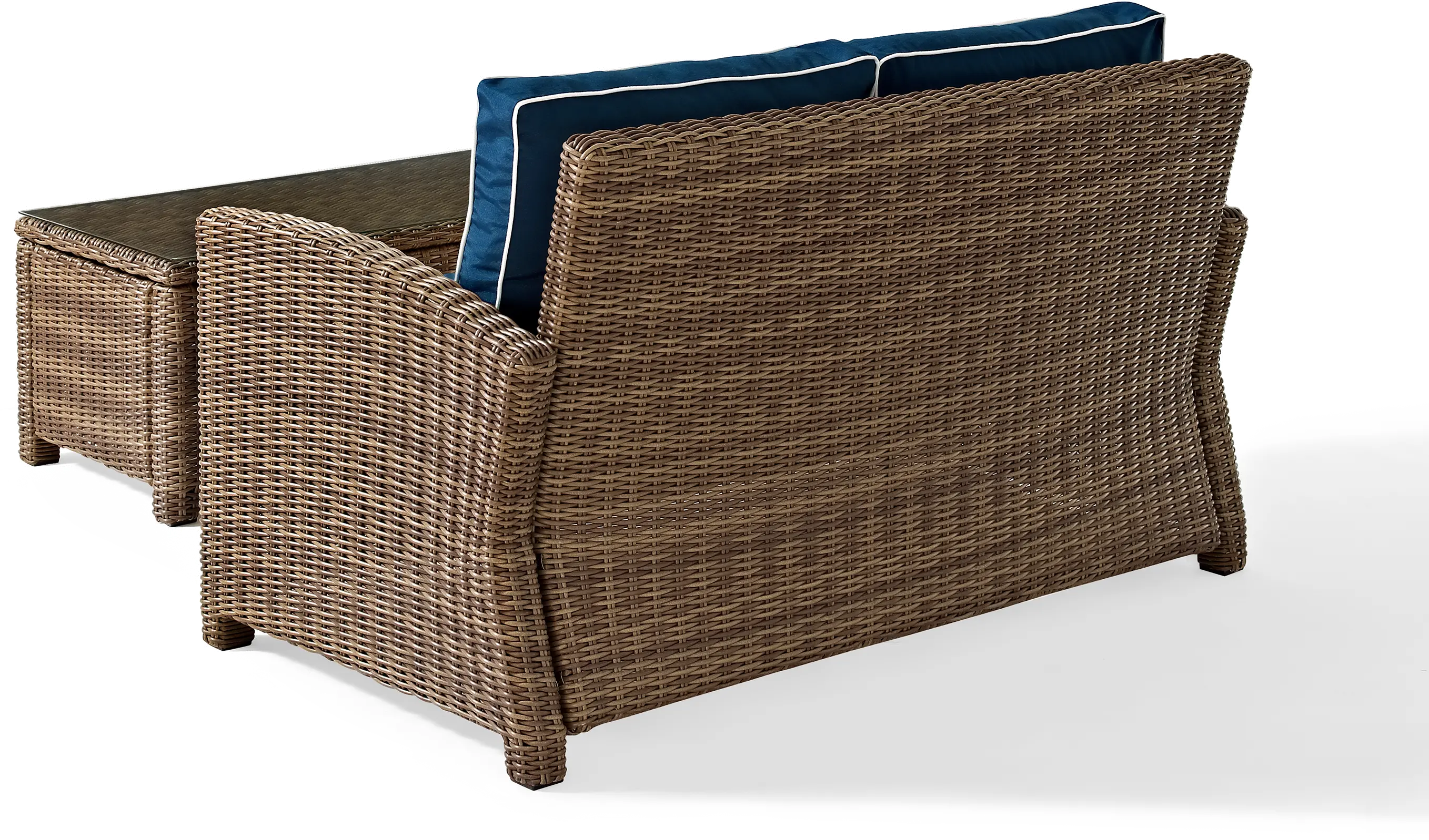 KO70025WB-NV Bradenton Navy and Wicker 2 pc Loveseat and Table Set-4