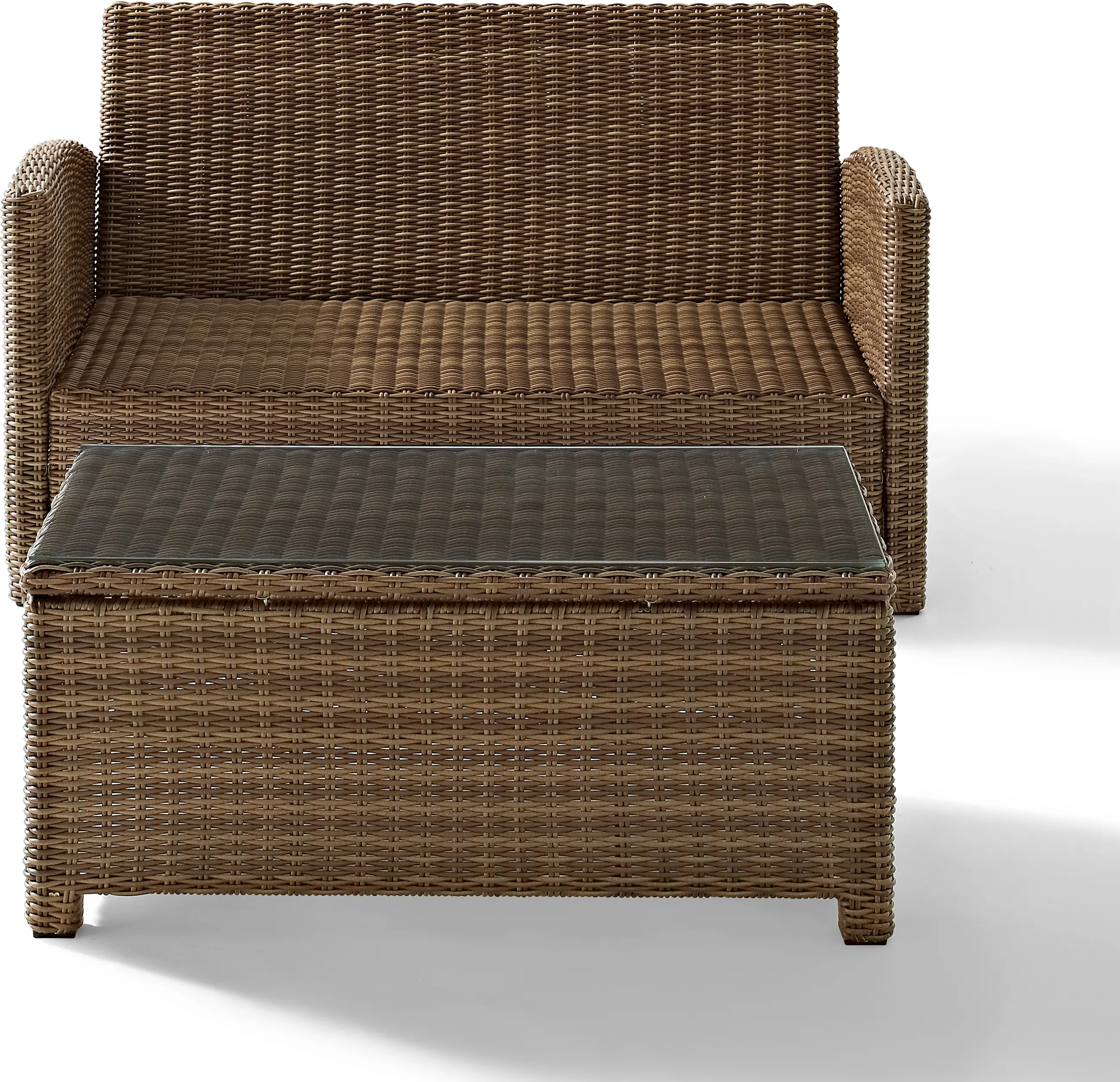 KO70025WB-NV Bradenton Navy and Wicker 2 pc Loveseat and Table Set-5