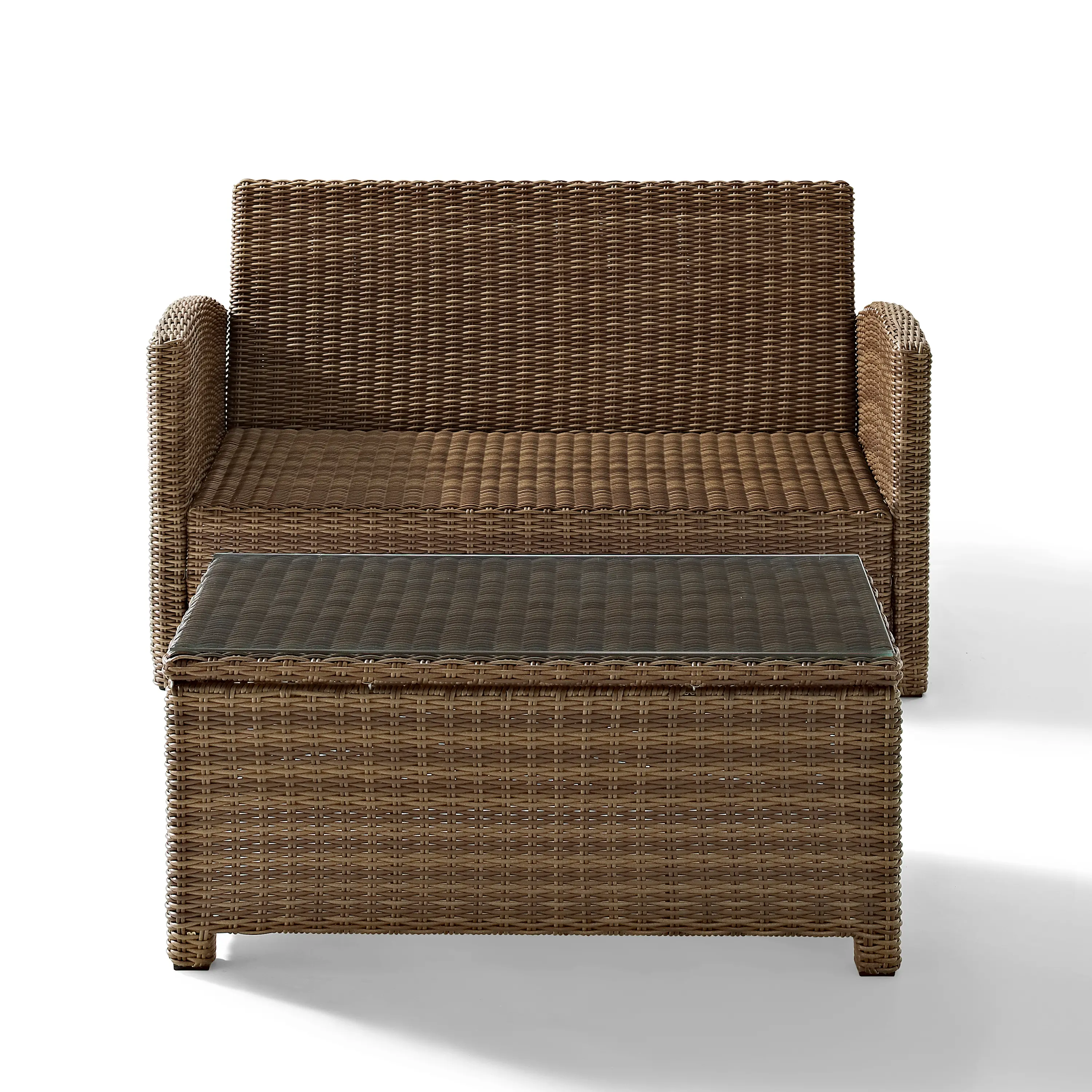 KO70025WB-SA Bradenton 2 Piece Beige and Wicker Loveseat and Table Set-5