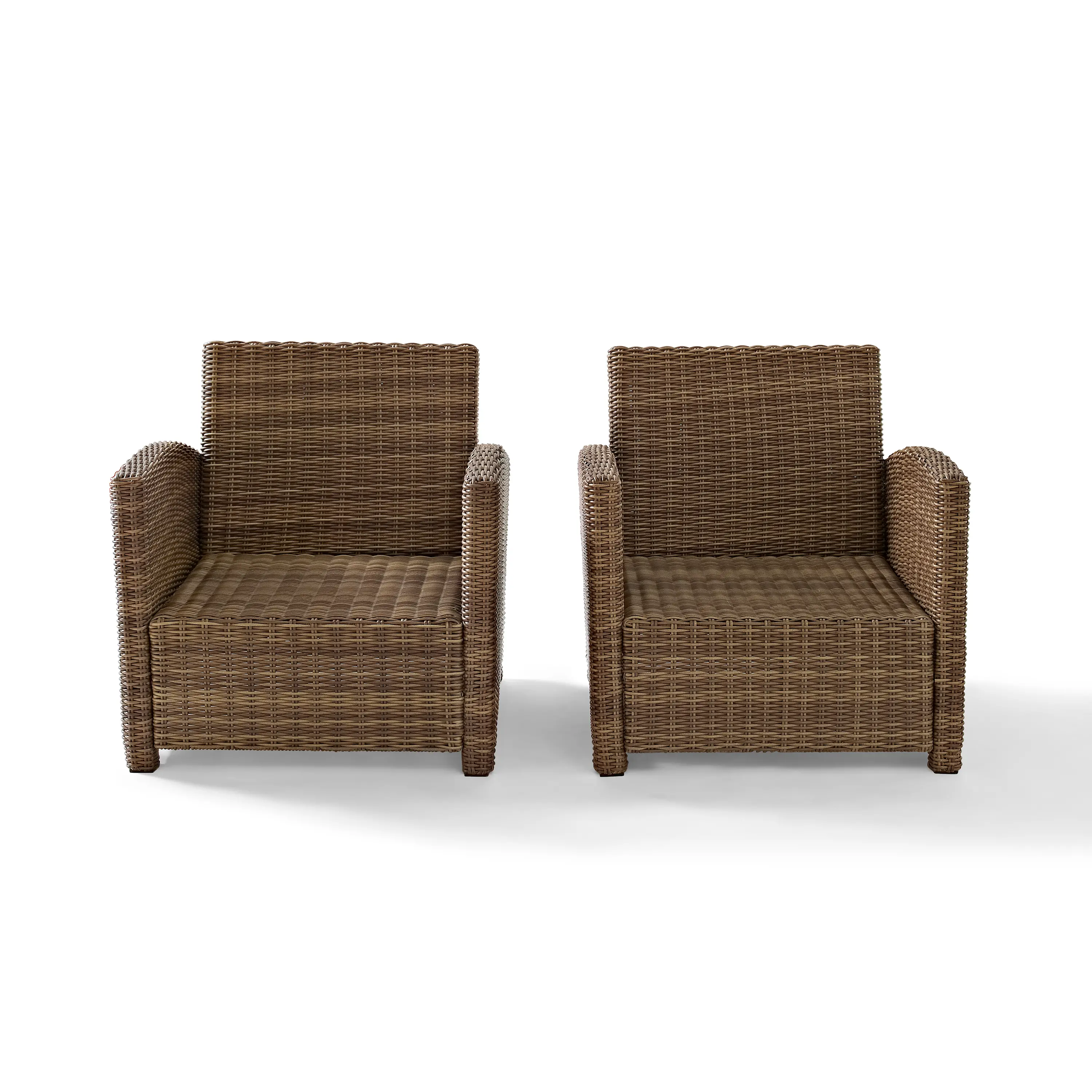 KO70026WB-SG Bradenton Red and Wicker Patio Armchairs, Set of 2-5