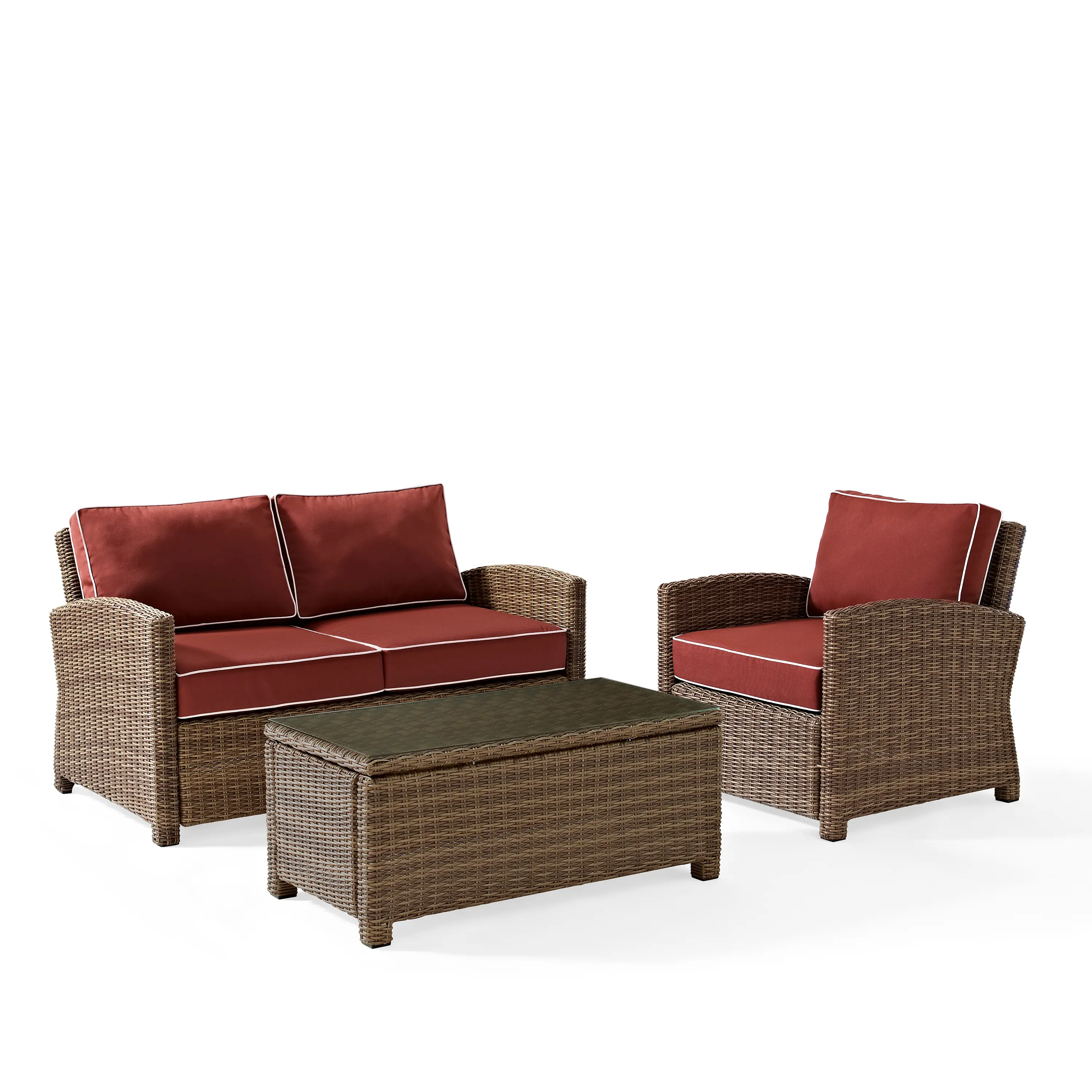 KO70027WB-SG Bradenton Red and Wicker 3 Piece Outdoor Set-1