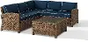KO70019WB-NV Bradenton 4 Piece Navy and Brown Patio Set