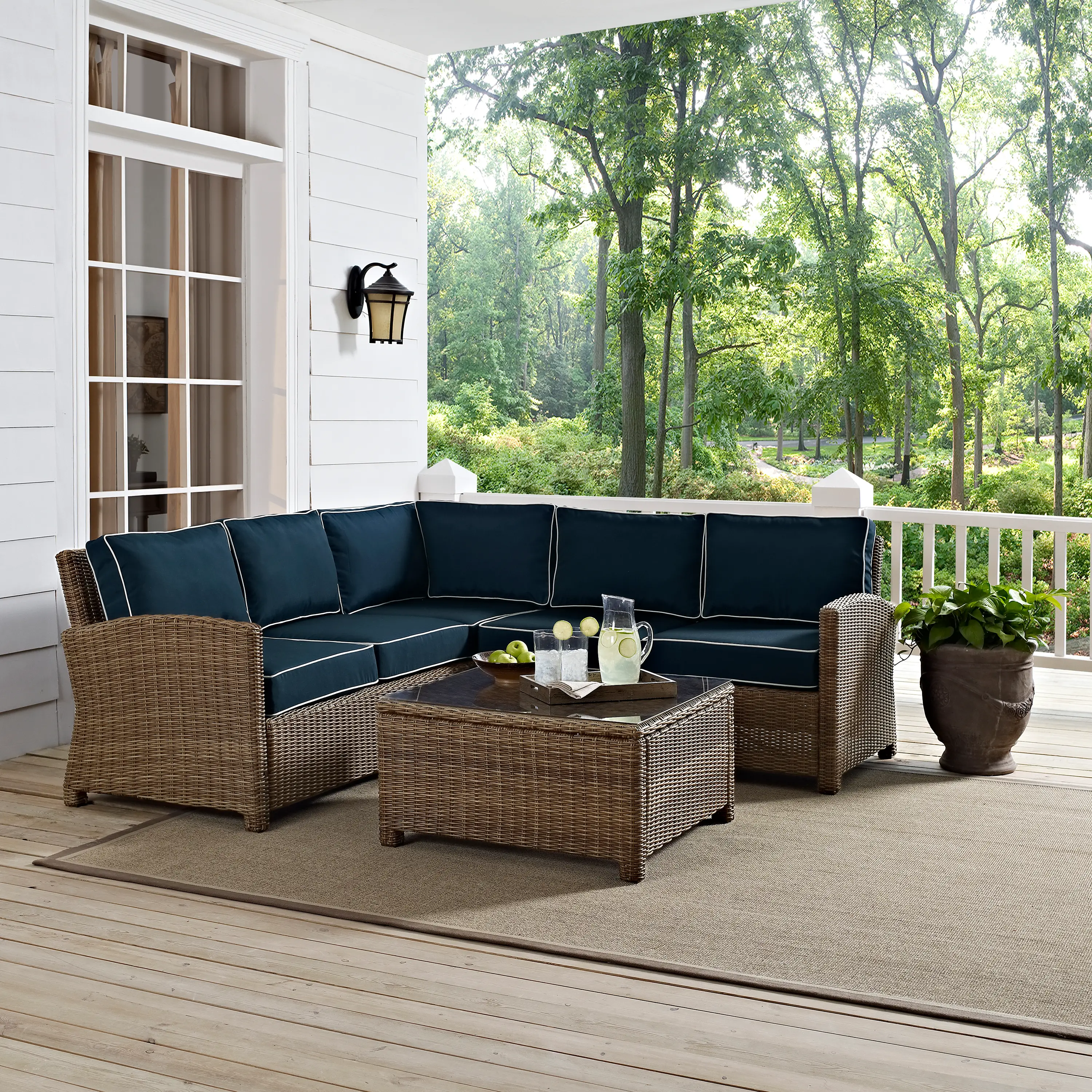 KO70019WB-NV Bradenton 4 Piece Navy and Brown Patio Set-2