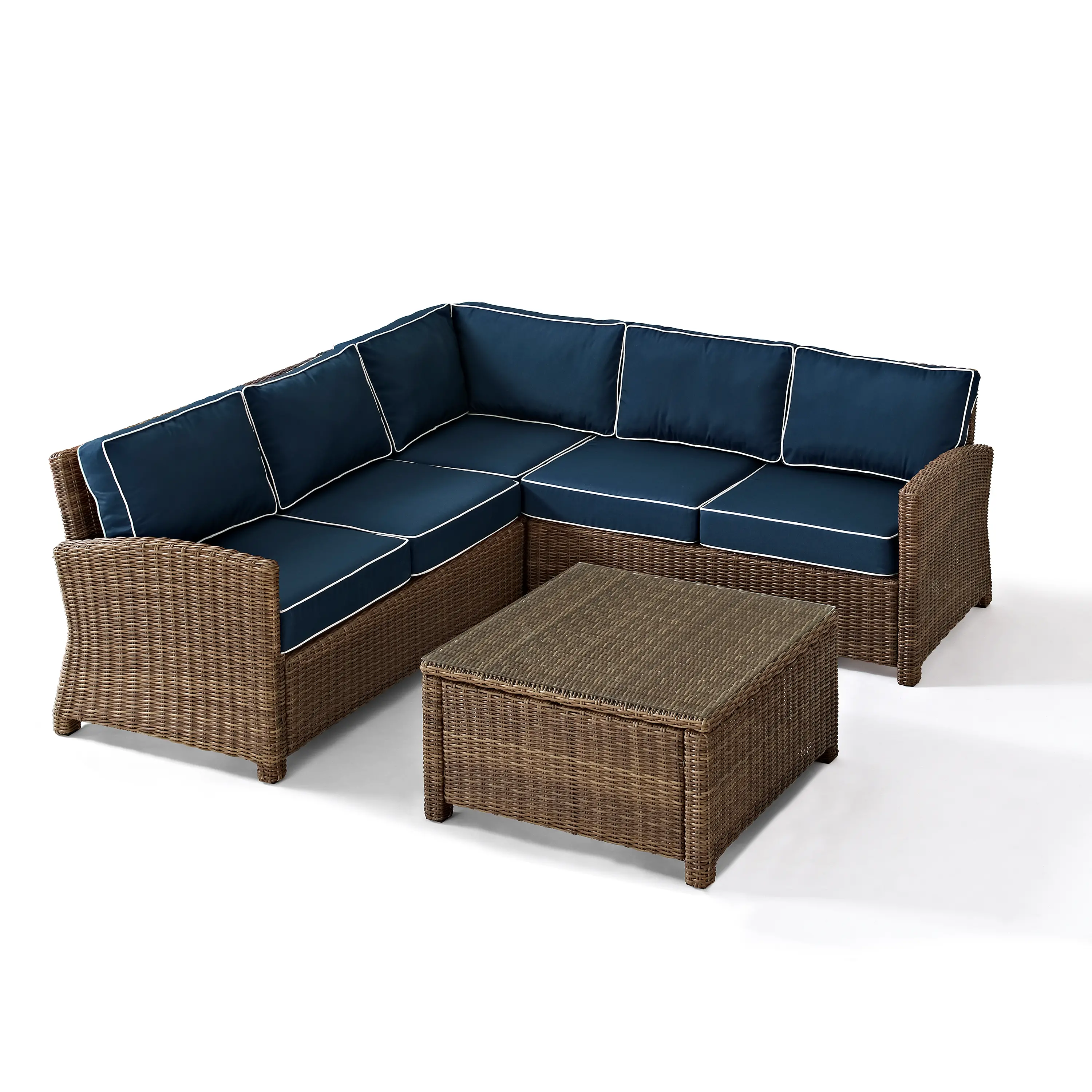 KO70019WB-NV Bradenton 4 Piece Navy and Brown Patio Set-4