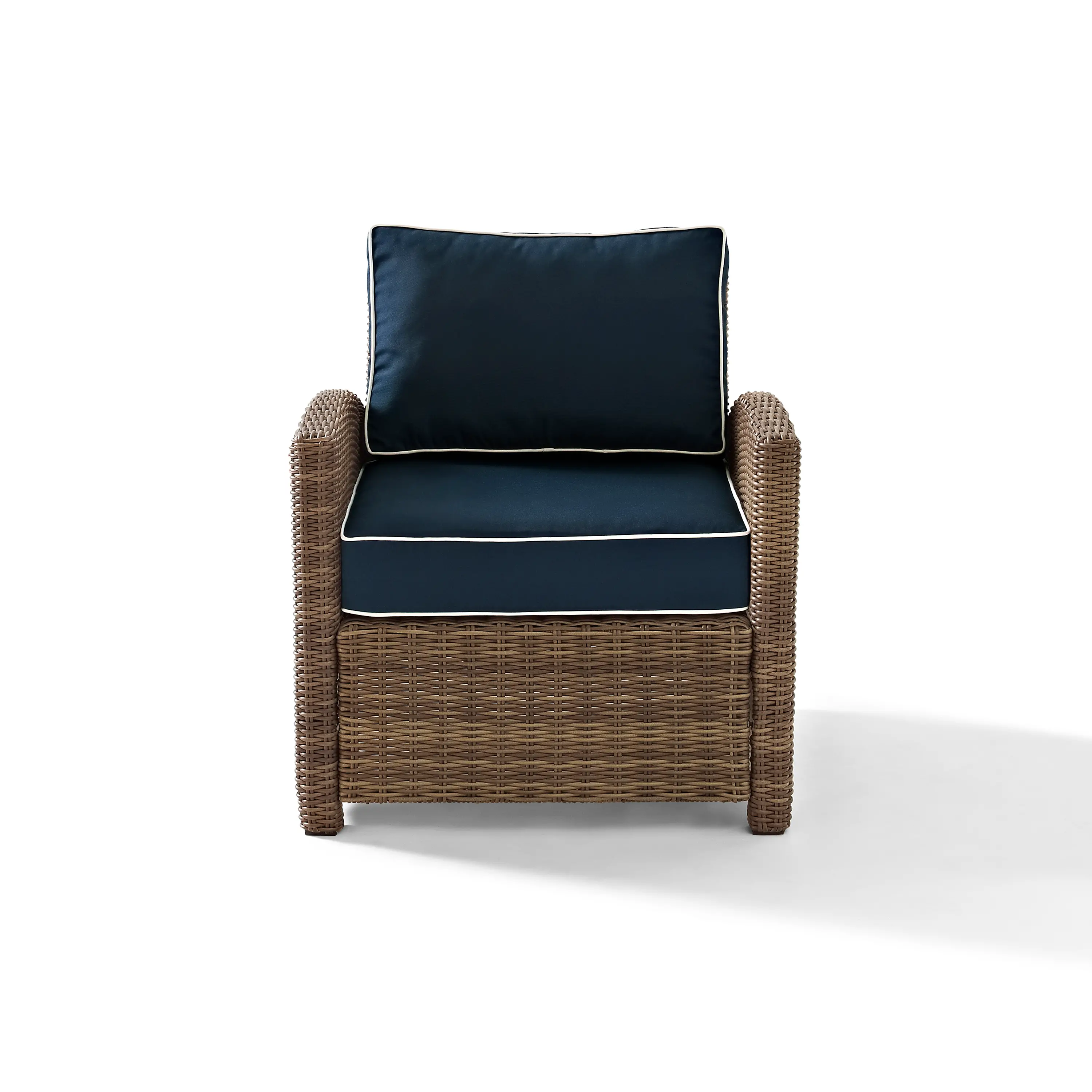 KO70023WB-NV Bradenton Navy and Wicker Patio Armchair-3