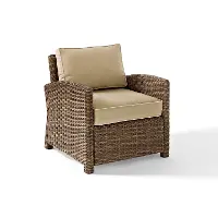 KO70023WB-SA Bradenton Tan and Wicker Patio Armchair