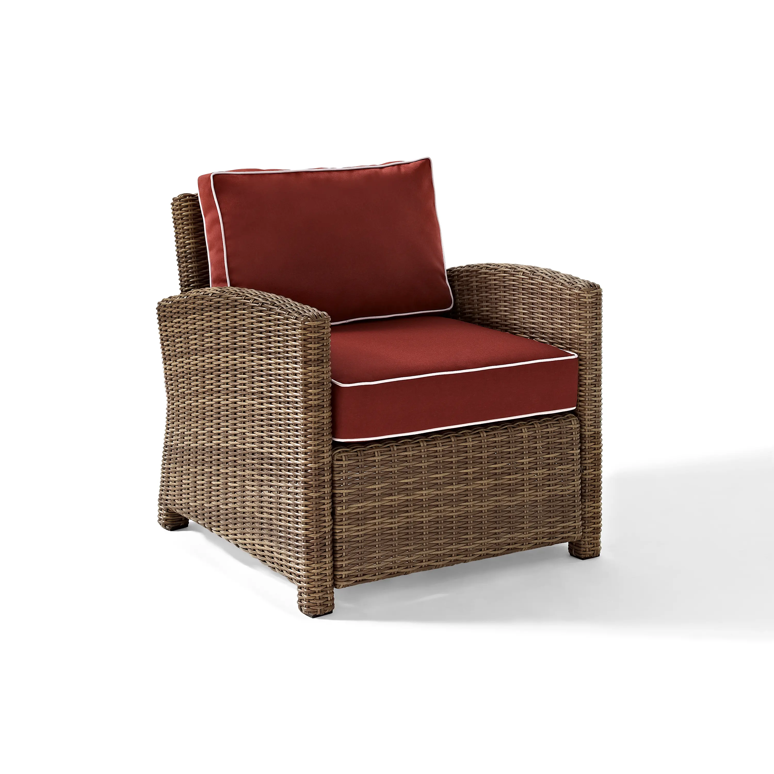 KO70023WB-SG Bradenton Red and Wicker Patio Armchair-1