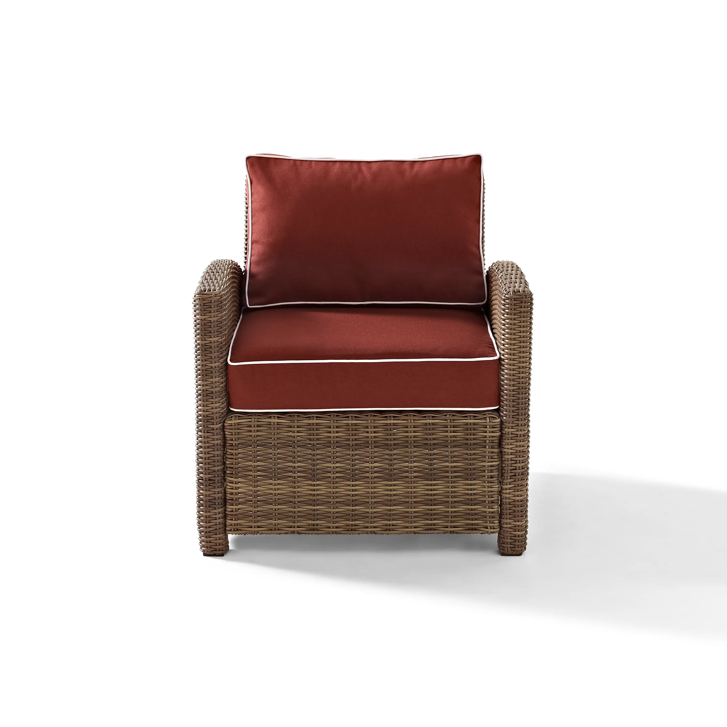 KO70023WB-SG Bradenton Red and Wicker Patio Armchair-3