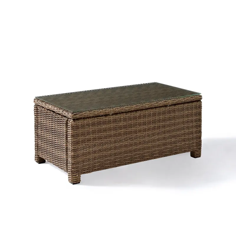 Bradenton Wicker and Glass Patio Coffee Table