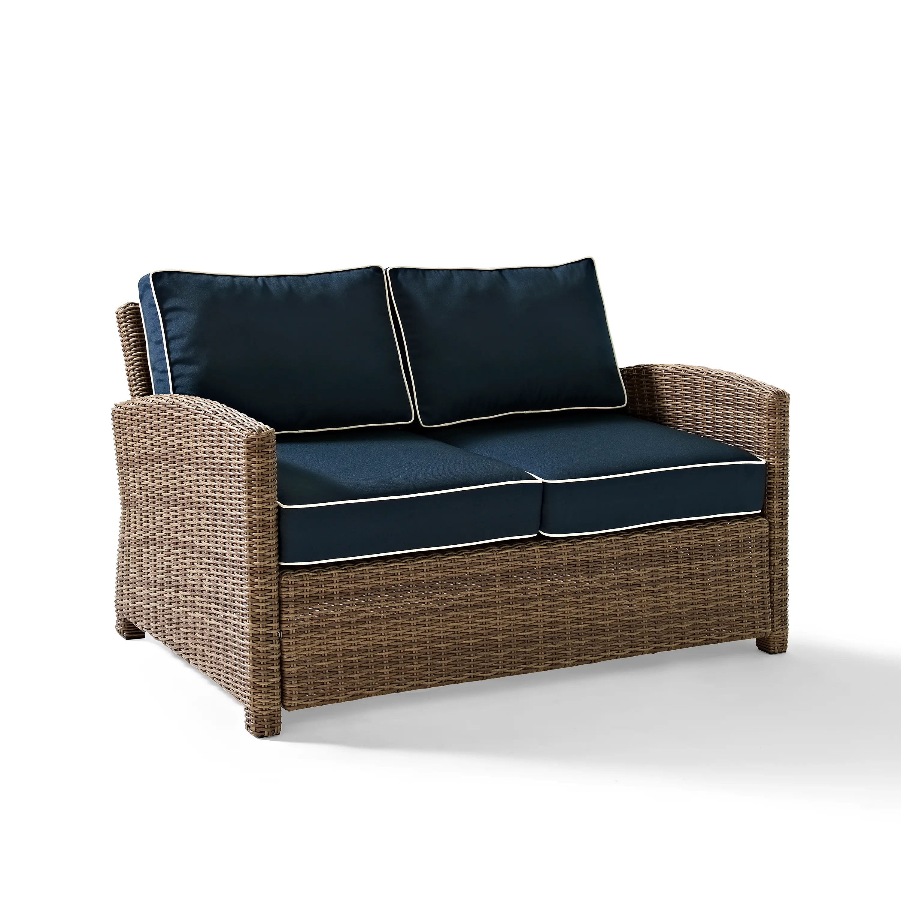 KO70022WB-NV Bradenton Navy and Wicker Patio Loveseat-3