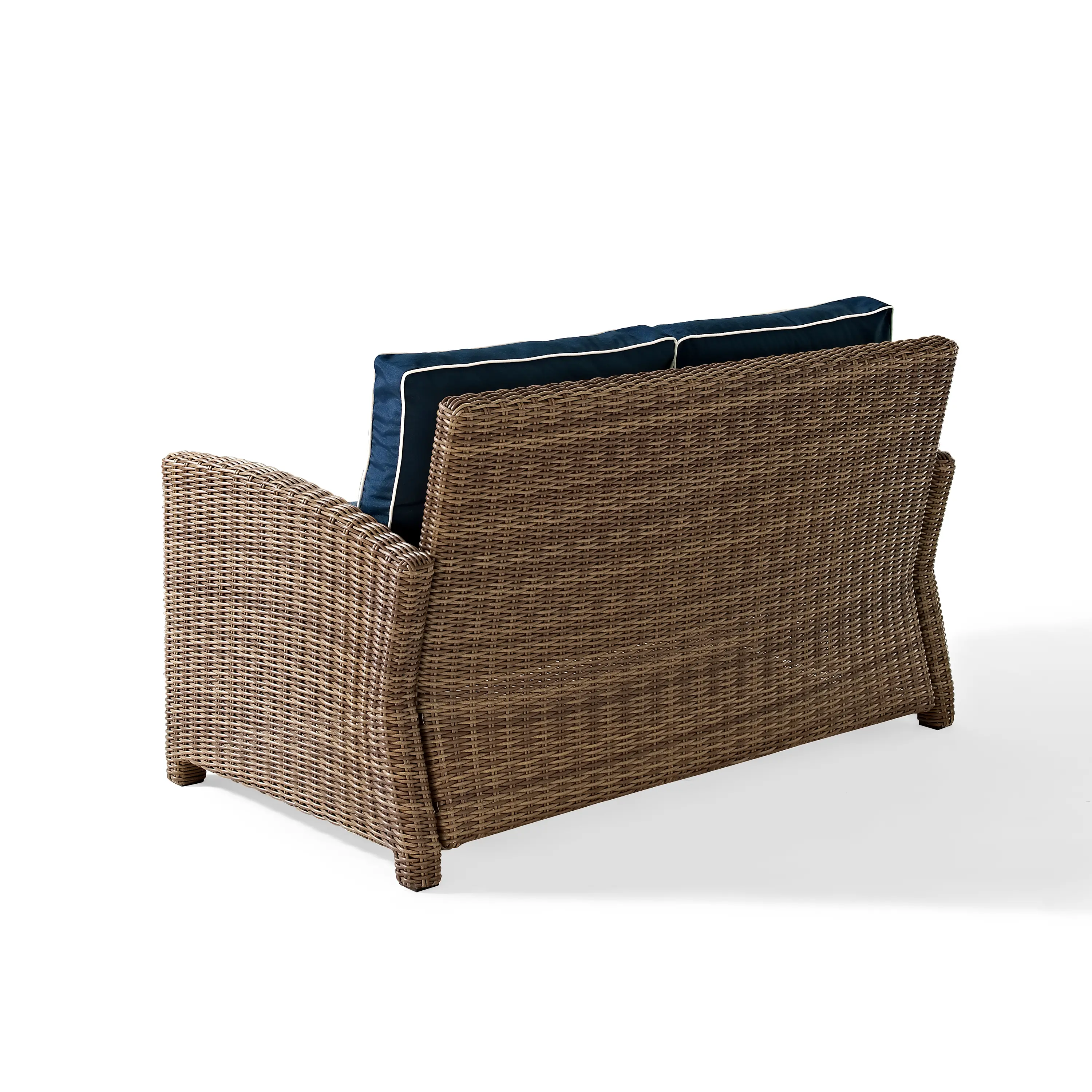 KO70022WB-NV Bradenton Navy and Wicker Patio Loveseat-4