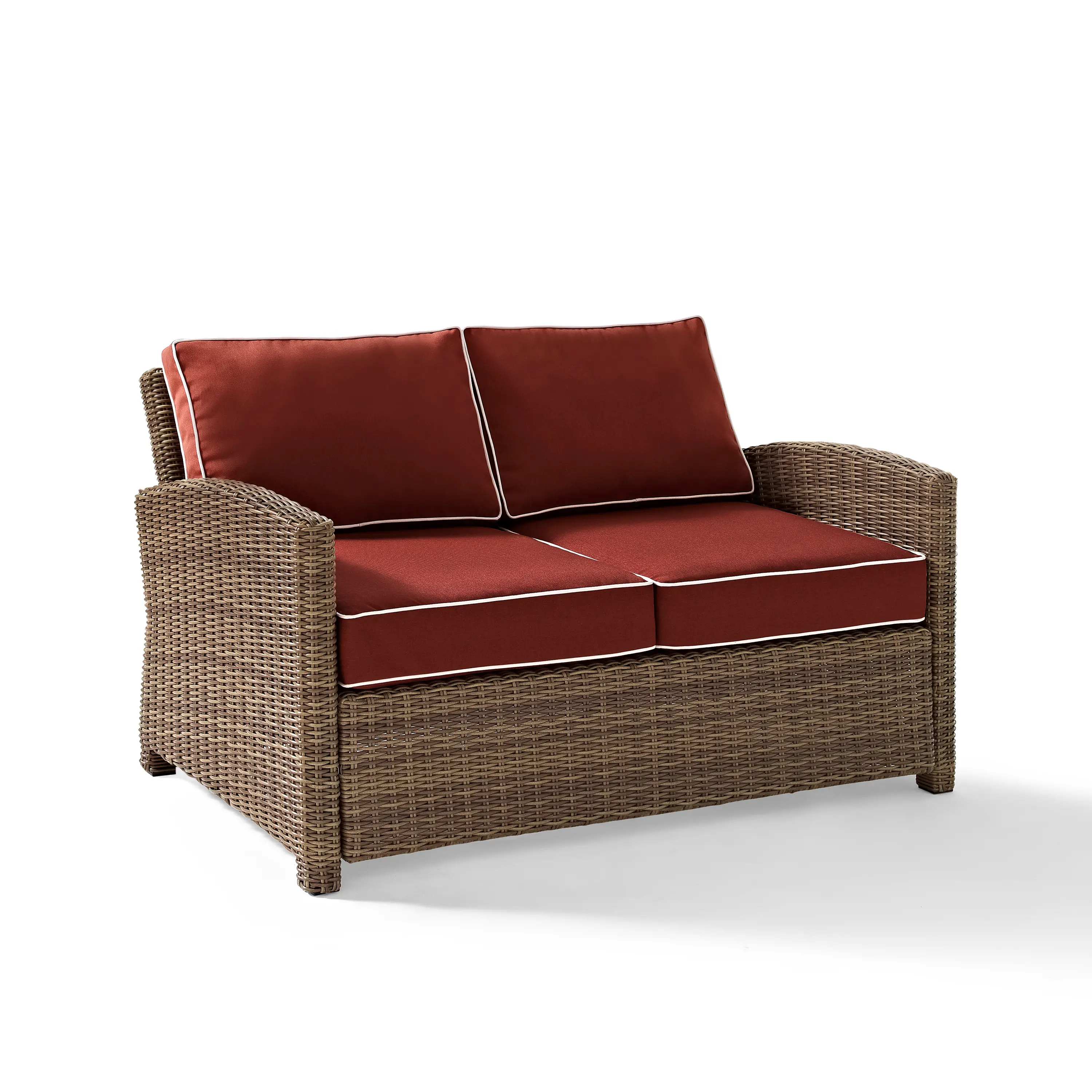 KO70022WB-SG Bradenton Red and Brown Wicker Patio Loveseat-3